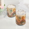 thumbnail image 2 of Yayeee 4 Pack Qtip Holder Bathroom Cotton Swab Canister with Lid Clear Dispenser Set, Beige Rainbow, 2 of 6