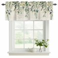 thumbnail image 2 of Eucalyptus Leaves Valances for Windows, Decorative Rod Pocket Window Valance Curtains, Watercolor Weeping Teal Botanical Vintage Short Curtain Drapes for Kitchen/Living Room, 2 Panels, 42" W x 18" L, 2 of 8