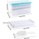 thumbnail image 2 of Paquete de 2 bandejas de cubitos de hielo de silicona con tapa, 64 cubitos de hielo reutilizables con cuchara para hielo para congelador, whisky, bebidas, cócteles, frutas JM, 2 of 5