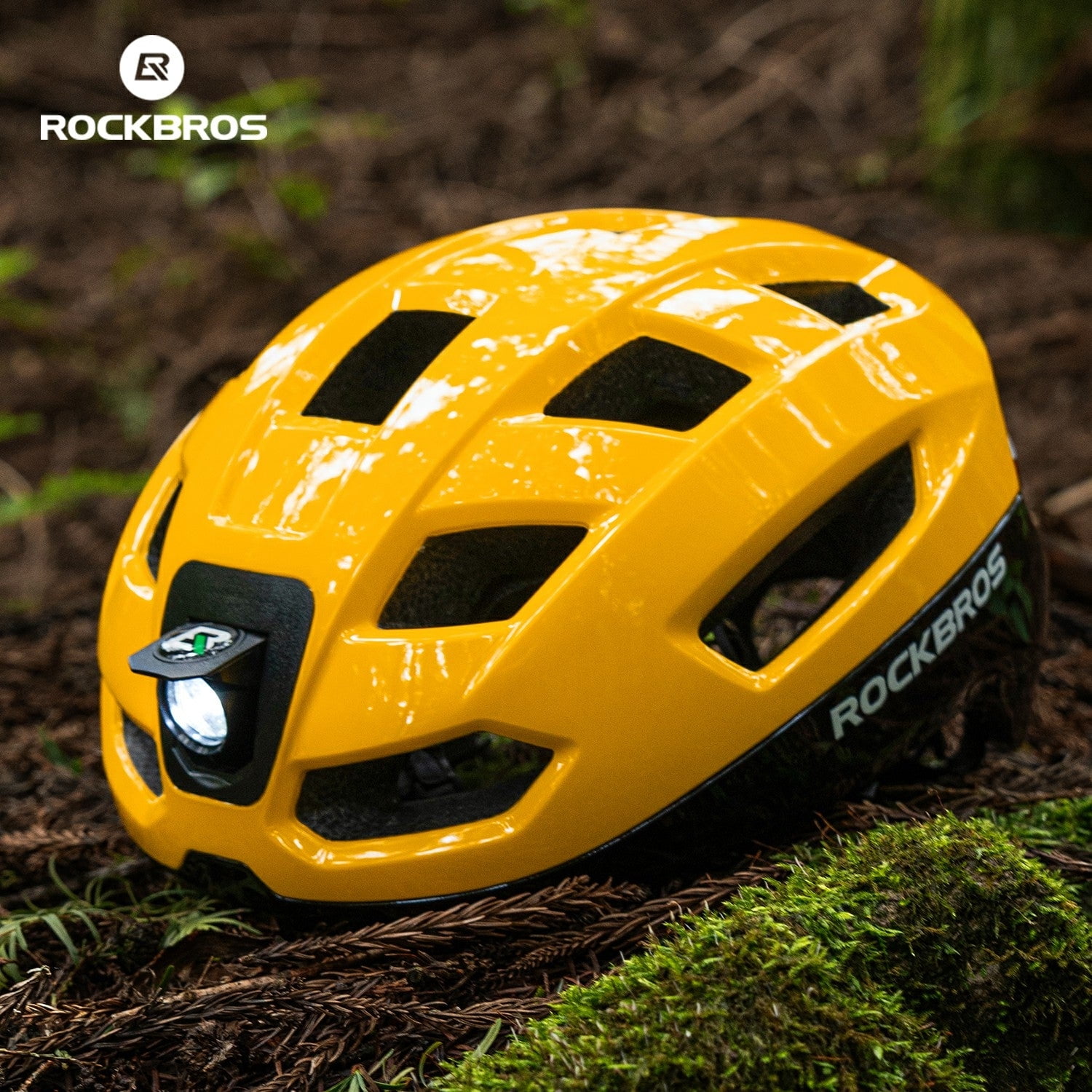 ROCKBROS Cycling Helmet Lighting Smart Remote Warning Light Control Helemt,Front/Tail/Turn Signal Light High-density Foaming One-piece Molding Safety Helmet