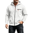 thumbnail image 2 of Miqool Mens Zip Up Hoodies Fleece Loose Fit Long Sleeve Sweatshirts Drawstring Casual Fall Winter Jacket with Pockets for Athletic Workout, 2 of 9