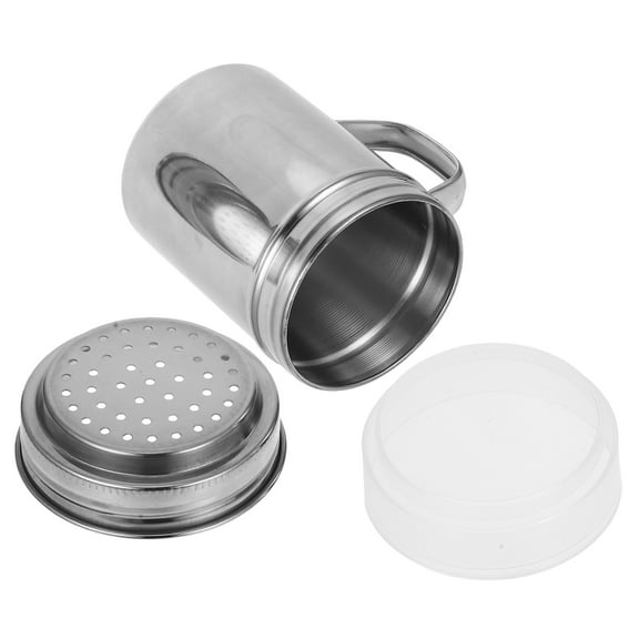 Masteelf Stainless Steel Dredge Shaker Kitchen Spice Salt Shaker Cooking Seasoning Shakers Pepper Shaker with Handle for Pepper Sugar Seasonings