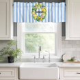 thumbnail image 2 of Lemon Wreath Valances for Windows, Rod Pocket Kitchen Valance Curtains - Soft & Washable Small Window Treatment for Living Room, Bathroom, Summer Fruit Blue Stripes 42x12inch, 1 Panel, 2 of 9