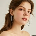thumbnail image 4 of DESIGNICE Set Hoop Earrings Women Exaggerated Earrings Black Earrings for Women Hypo Allergenic Earrings for Women Hoops Silver, 4 of 4