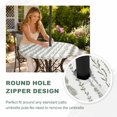 thumbnail image 4 of Round Outdoor Tablecloth with Umbrella Hole and Zipper, Sage Green Botanical Tablecloth with Elastic Waterproof, Summer Botanical Leaf Vertical Stripes Patio Table Covers for 45" - 54" Pool Tables, 4 of 9
