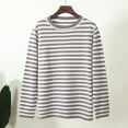 thumbnail image 4 of RYDCOT Ladies Tops and Blouses for Fall Women's Comfortable Stripe Long Sleeve Round Neck Sweater Top Sale or Clearance, 4 of 4