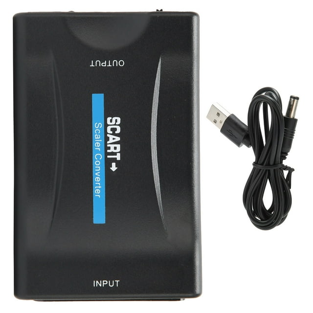 Convertidor de interfaz multimedia SCART a alta definición, salida 1080p 20p para audio y vídeo (negro)