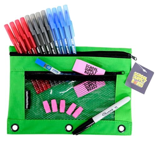 Ultimate High School & College Back to School Essentials Pencil Bag  22 Pieces  Complete School Supply Kit for Students