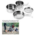 thumbnail image 2 of Gupbes 4Pcs Portable Stainless Cookware Set Camping Picnic Pan Pot Plate Tablewares, 2 of 8