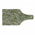 thumbnail image 1 of Grunge Cutting Board, Floral Pattern with Fantasy Elements Swirls Curves and Dots Retro Colors, Tempered Glass Cutting and Serving Board, Wine Bottle Shape, Tan Redwood Pale Brown, by Ambesonne, 1 of 1