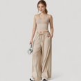thumbnail image 4 of Women's Cropped Active Tank Top with Built-In Bra and Racerback Design - Medium, Beige, 4 of 6