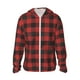 thumbnail image 1 of Fotbe Red Black Plaid Chaqueta con Protección Solar UPF 50+ para Hombre y Mujer, Camisa con Capucha y Bolsillos-XX-Large, 1 of 7