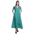 thumbnail image 1 of Moomaya Robe Longue Maxi pour Femmes à Manches Courtes, Robe Formelle/décontractée avec Poches P-TTG, 1 of 6