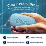 Coast Refreshing Deodorant Bar Soap, for All Skin Types, Classic Scent, 3.2 oz, 8 Bars