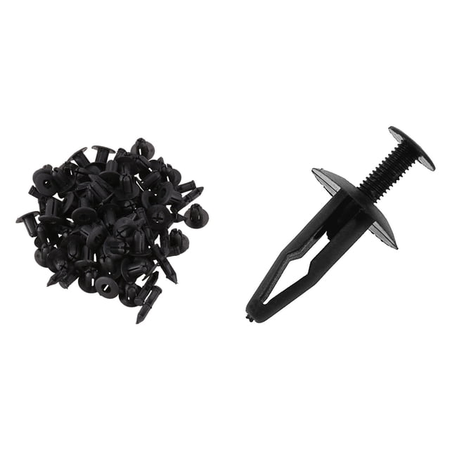 50Pcs Plastic Rivets Car Push Clips 6mmx12mm with 25Pcs Plastic Rivets Fastener Car Bumper Push Clips 32mm