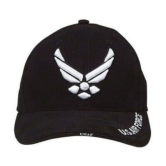 Rothco 10912 Deluxe U.S. Air Force Wing Low Profile Insignia Cap, Black