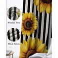 thumbnail image 3 of Yellow Sunflower Kitchen Curtains Black Beige Striped Retro Pastoral Cafe Short Curtains for Bathroom Blackout Window Curtain Grommet Small Window Treatment Drapes for Bedroom Living Room 52"x45"x2, 3 of 9