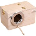 thumbnail image 1 of Caja nido para loros, jaula para cría de cacatúas, jaula para pájaros, incubadora de madera cálida para periquitos, tortolitos, cacatúas, pinzones, canarios (M), 1 of 5