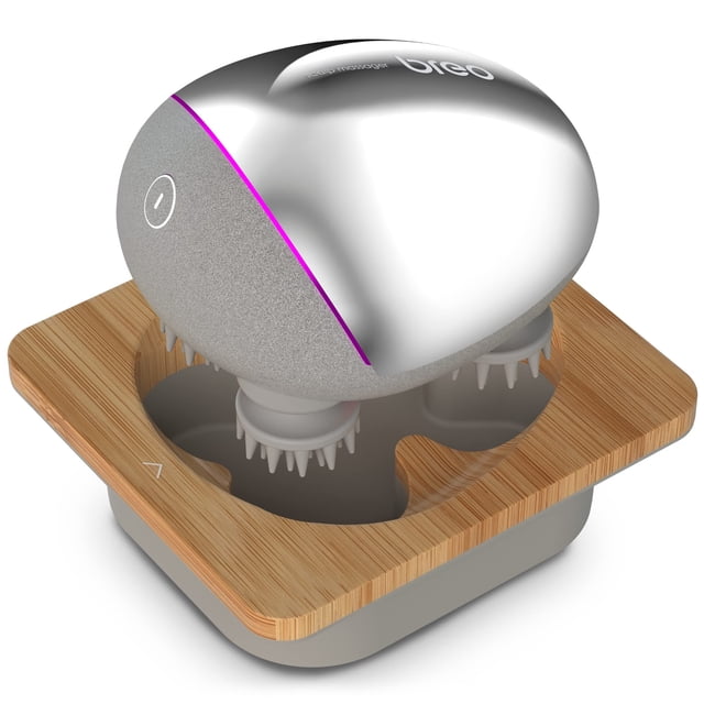 Masajeador de cuero cabelludo Breo Portable Mini IPX7 impermeable plateado