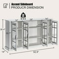 thumbnail image 7 of AMERLIFE 35" Sideboard, 6 Adjustable Shelves Sideboard Buffet Cabinet with 4 Doors, Accent Storage Credenzas for Dining Room, Living Room, Distressed White, 7 of 7