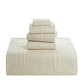 thumbnail image 4 of Clara Clark Home Quilt Set Bedspread - Ultra Soft Microfiber Embossed Grid Weave Pinsonic Lightweight - Quilted Comforter 5 Piece Bedding Set - 2 Pillow Shams, 2 Euro Shams - King, Beige Cream, 4 of 4