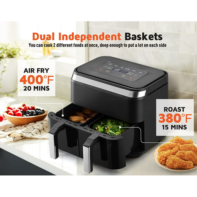 BELLA Electric Hot Air Fryer, Healthy No-Oil Deep Frying, Cooking, Baking  and Roasting, Easy Clean Up, Removable Dishwasher Safe Basket, 2.6 QT, Black