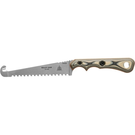 TOPS Knives Muley Fixed Blade Saw 4.25 154CM Blade G-10 Handle Brown