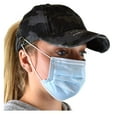 thumbnail image 5 of C.C Ponycap Criss Cross Messy Bun Side Button For Mask Adjustable Baseball Cap, Black Camo, 5 of 6