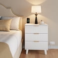 thumbnail image 4 of GIKPAL Night Stands for Bedroom, Modern Bedside Table with 3 Drawers & Charging Station,Fluted Panel End Tables for Bedroom  & Living Room, White, 4 of 11