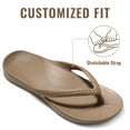 thumbnail image 5 of Litfun Women's Flip Flops Summer Beach Thong Sandals Orthopedic Slide Sandals for Arch Support, Brown, 5 of 7