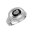 thumbnail image 4 of RYLOS Rings for Women Sterling Silver Ring Classic 9X7MM Oval Gemstone & Diamonds October Onyx Jewelry Size 9.5, 4 of 7