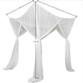 thumbnail image 3 of Mosquitera para cama, dosel para cama, mosquitera de cuatro puertas, se adapta a la mayoría de tamaños de cama, color blanco, 3 of 4