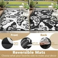thumbnail image 4 of Moynesa 9'x12' Outdoor Rugs Waterproof, Plastic Straw RV Rugs for Outside, Large Portable RV Outdoor Rugs for Camping, Reversible Butterfly Picnic Mat for Camper Garden Tent, Black/White, 4 of 8