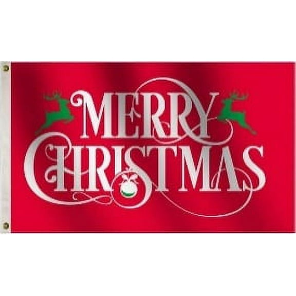 Merry Christmas Red 3'X5' Flag ROUGH TEX® 68D