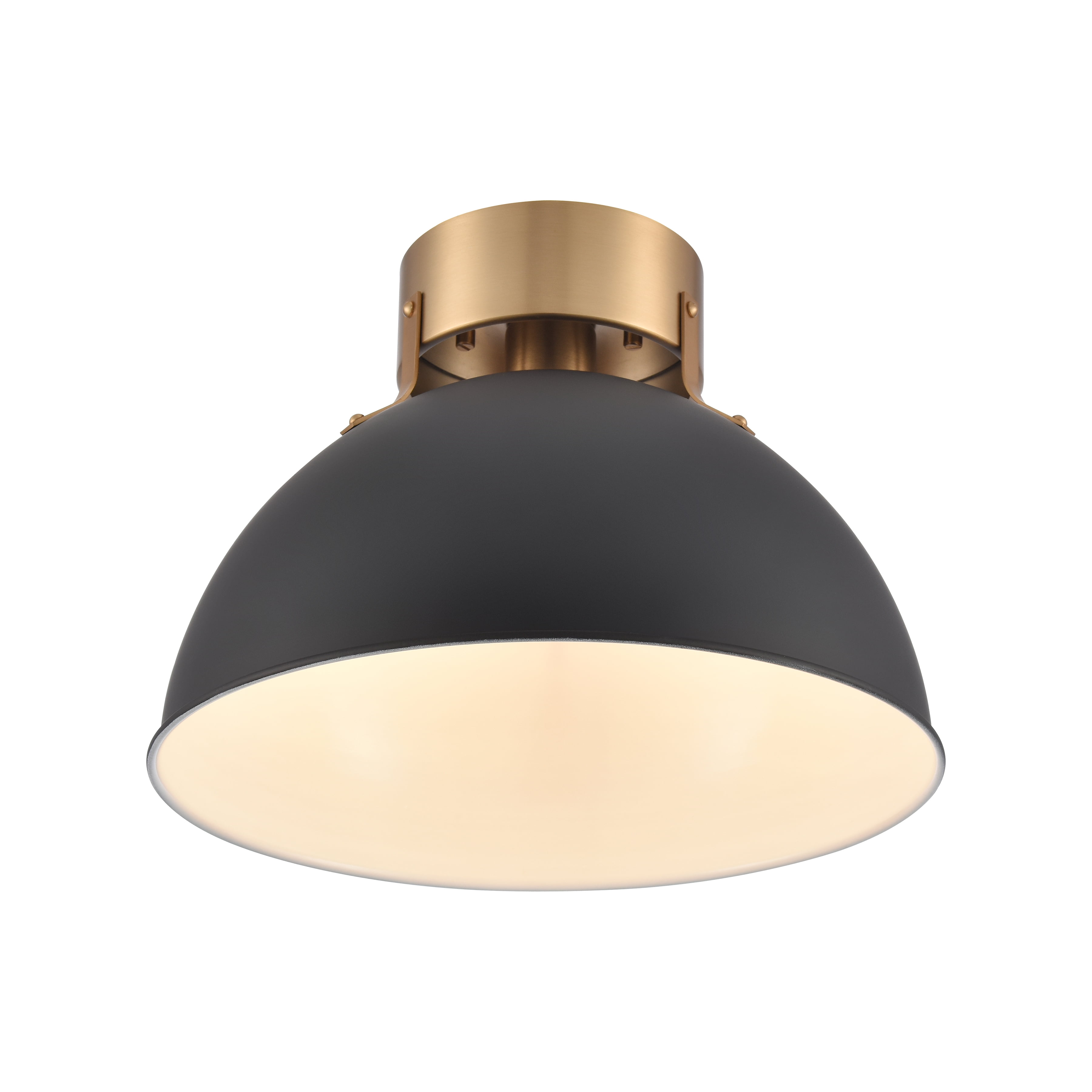 Elk Home 12-Inch Wide Zayne Semi Flush Mount, Modern, Matte Black