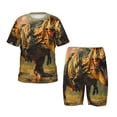 thumbnail image 1 of Fotbe Realistic Style Forest Dinosaur Pijama Estampada de 2 Piezas para Niños – Ropa de Dormir de Manga Corta Cómoda para Niños y Niñas, Camiseta y Shorts de Algodón-XX-Large, 1 of 6