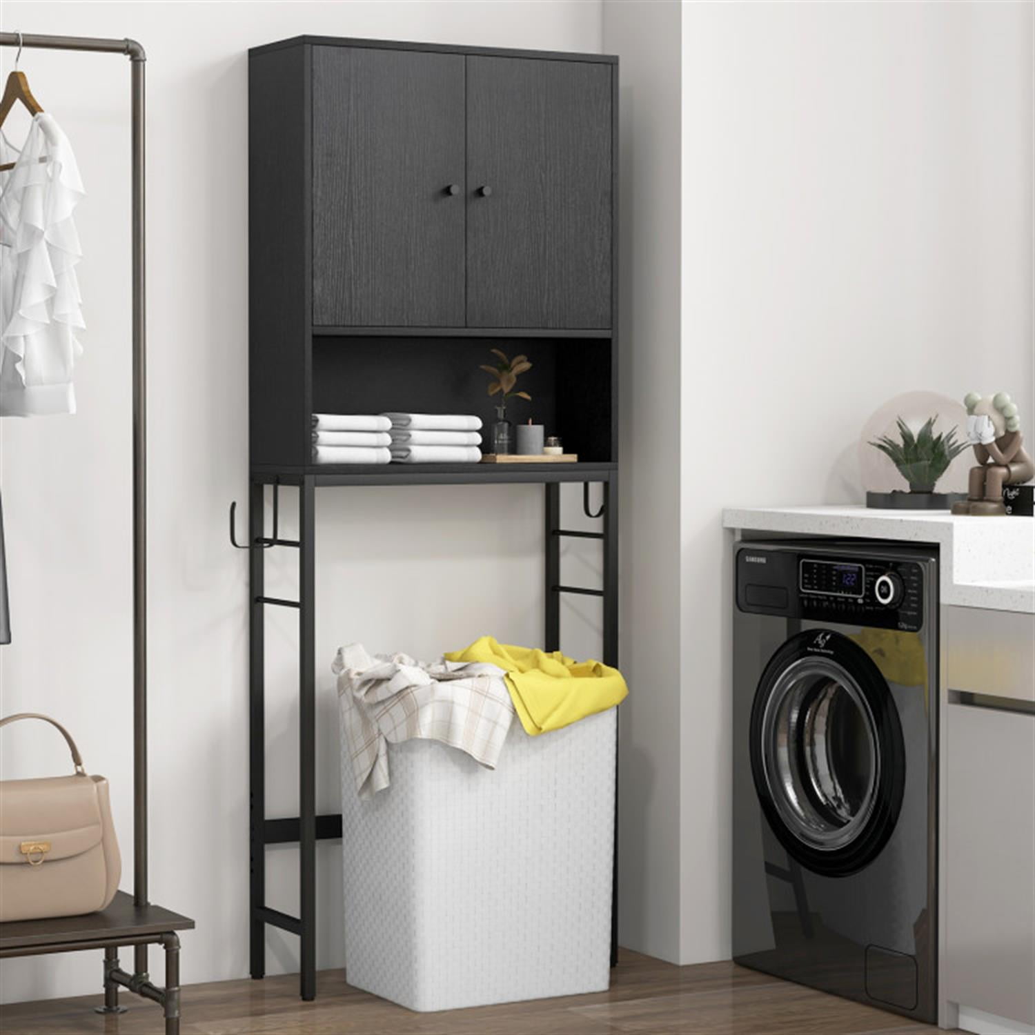 Demi Bonn Over The Toilet Storage Cabinet, Storage Shelf, with 2 Doors and Adjustable Shelf, for Bathroom,Black