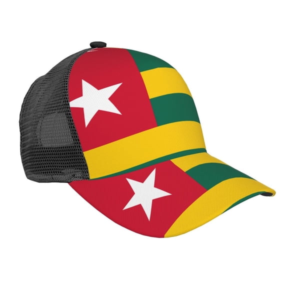 Trucker Hat For Men Women Togolese-Flag Sports Baseball Cap Sun Hat Mesh Golf Dad Hat