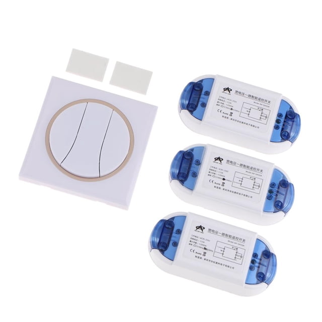 433MHZ AC85V-250V DC16V-48V telemando Inalámbrico De Lámpara De 3 Interruptor De telemando So Manera Azul Gloria Interruptor remoto inalámbrico