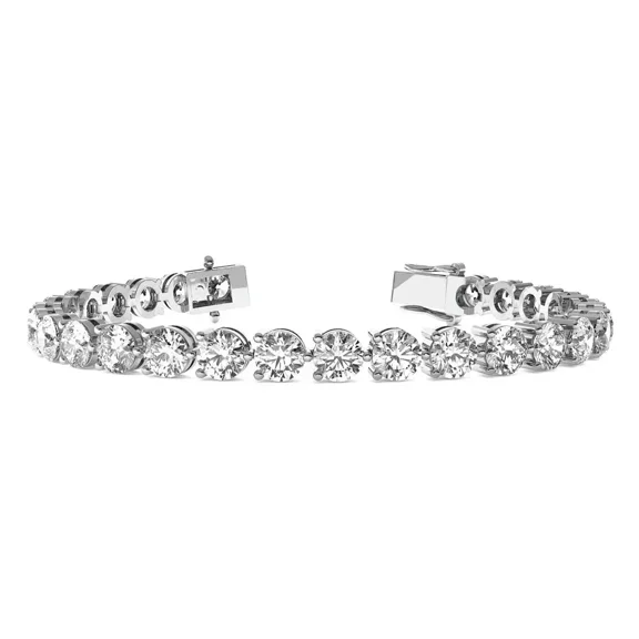 11.40CT G/VS2 Martini Set Round Cut Lab Grown Diamond Tennis Bracelet White Gold