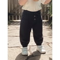 thumbnail image 4 of BemeyourBBs 3 Packs Toddler Baby Boys Girls Harem Pants with Pockets Baggy Cargo Pants Barrel Pants Elastic Waist Balloon Long Pants Boho Muslin Basic Bottoms Hippie Baby Clothes, 4 of 9