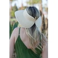 thumbnail image 3 of Peter Grimm Striped Womens Sun Protection UPF 50+ Straw Wide Brim Adjustable Crushable + Packable Beach Visor Resort Hat, 3 of 5