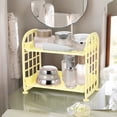 thumbnail image 4 of Organizador de Maquillaje Durable para Mujeres 1pc para Baño, Escritorio de Oficina, Dormitorio Universitario, Plástico Amarillo, 4 of 6