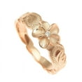 thumbnail image 2 of Sterling silver 925 Hawaiian scroll pink rose gold plated cz plumeria flower ring size 7.5, 2 of 5