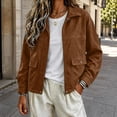 thumbnail image 7 of Women's Faux Suede Bomber Jacket Casual Pilot Coat Oversized Spring Fall Batwing Long Sleeve Streetwear Outwear Khaki M, 7 of 7