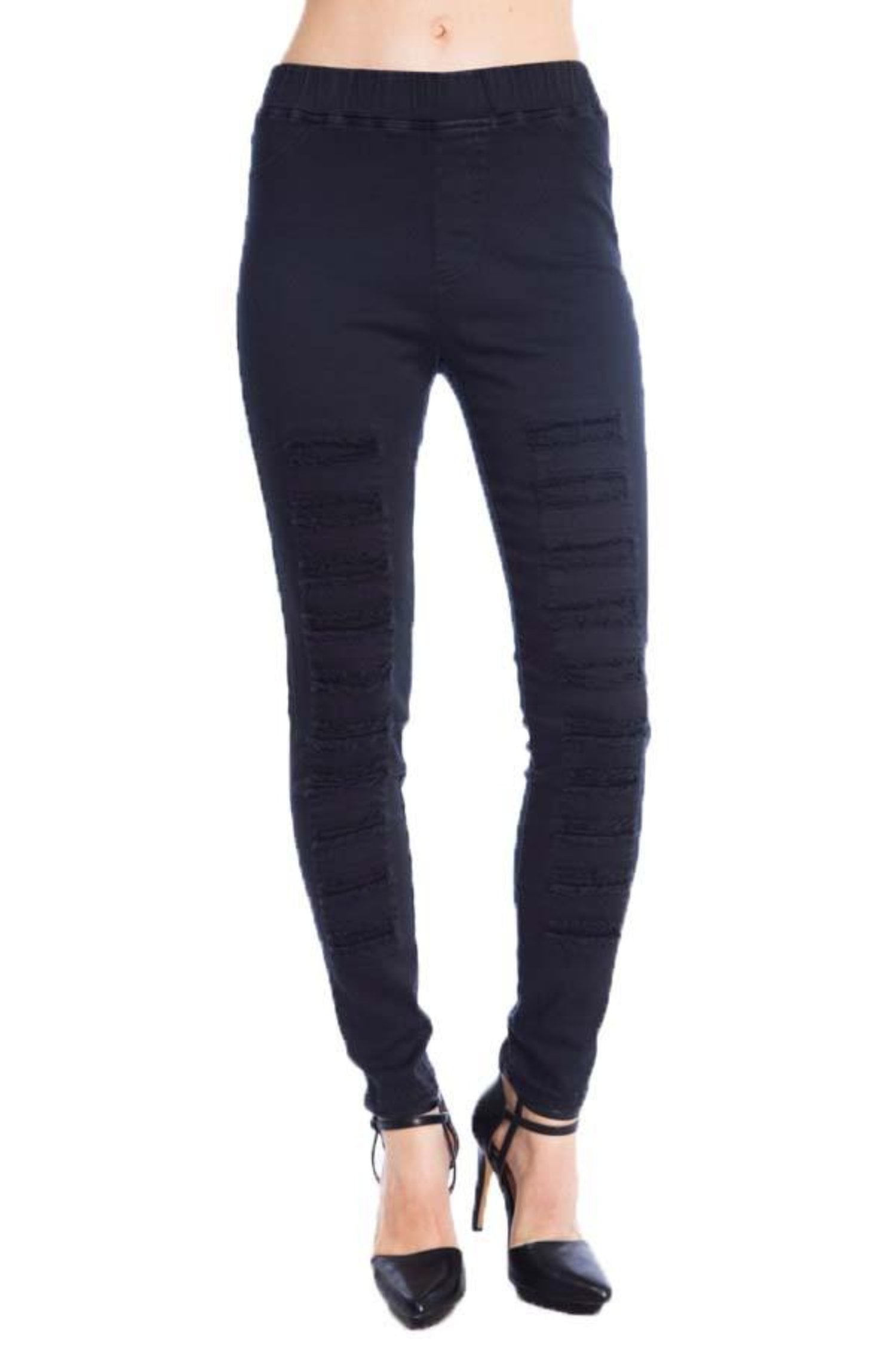 black distressed jeggings