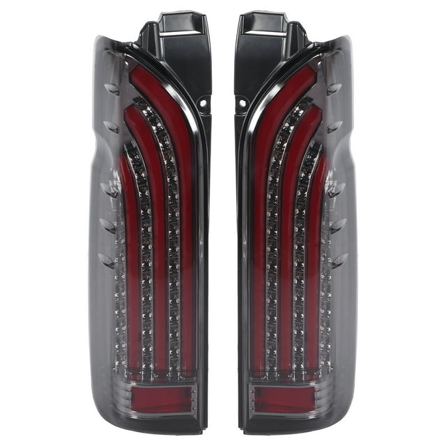 Full LED Tail Lights Assembly Dynamic Turn Signal Lamp Fit for Hiace 200 Commuter Van 2005-2017Smoky