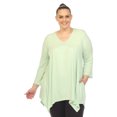 thumbnail image 1 of White Mark Tunique à Manches 3/4 pour Femmes, Taille Empire, Col en V, 1 of 5