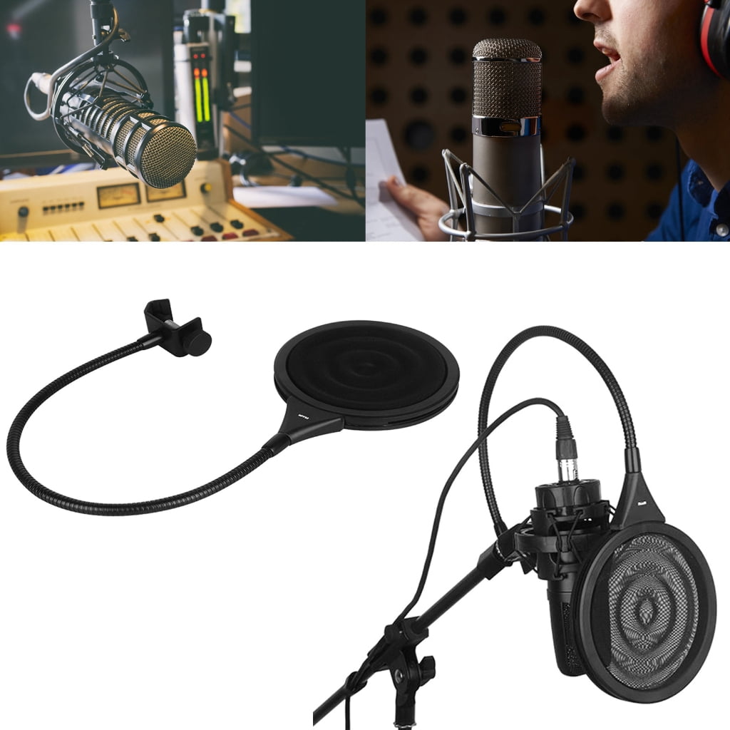 Microphone Blowout Prevention Net Noise Reduction Blowout Filter with Double Metal Net for Artists