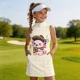 thumbnail image 5 of Rggeeun Toddler Girls Dresses Cartoon Animal Pattern Sleeveless Crew Neck Keyhole Zipper Knee Length Lightweight Slim Fit For Evening Party Casual Playwear,Beige,12-13 Years, 5 of 6